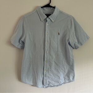 Polo Ralph Lauren Shirt Boys L Blue Oxford Button Down Pony Logo Casual Cotton